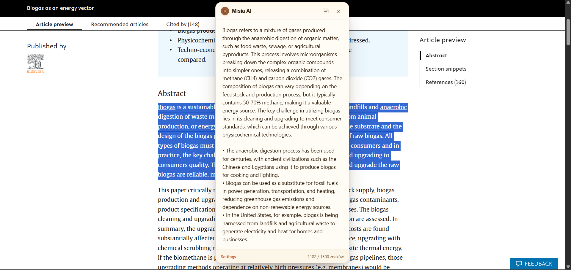 Wyjaśnienie naukowego abstraktu (Elsevier)